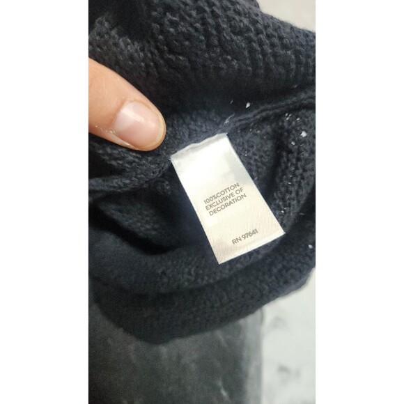 J.Jill Women's Size Large Black White Hand Embroidered Trim Sweater Tunic NWT - Picture 5 of 9